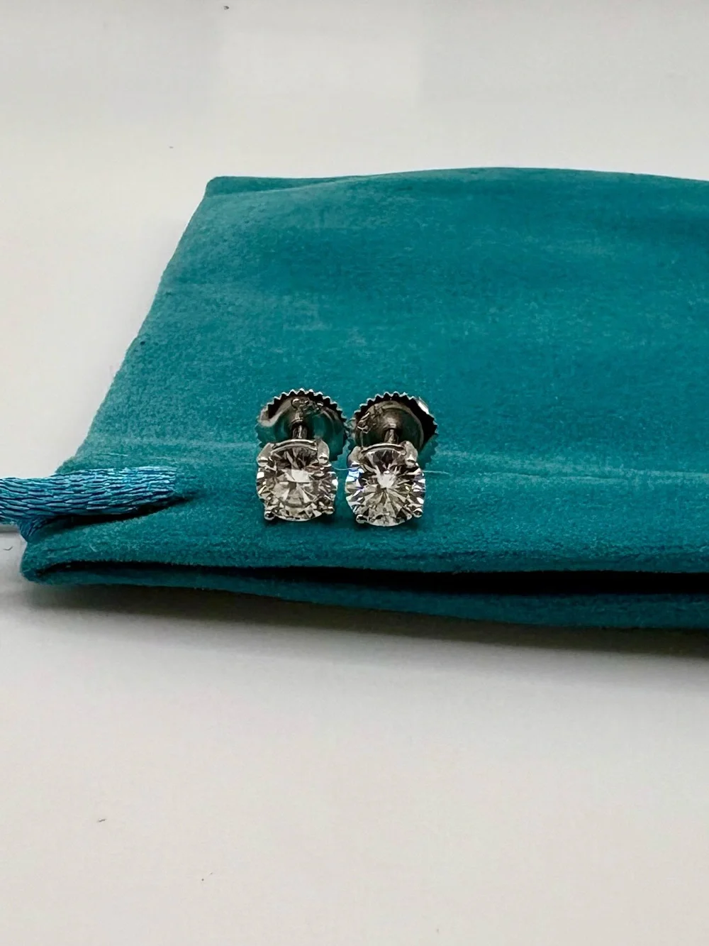0.5ct Moissanite Stud Earrings 5mm 925 Sterling Silver Screwback